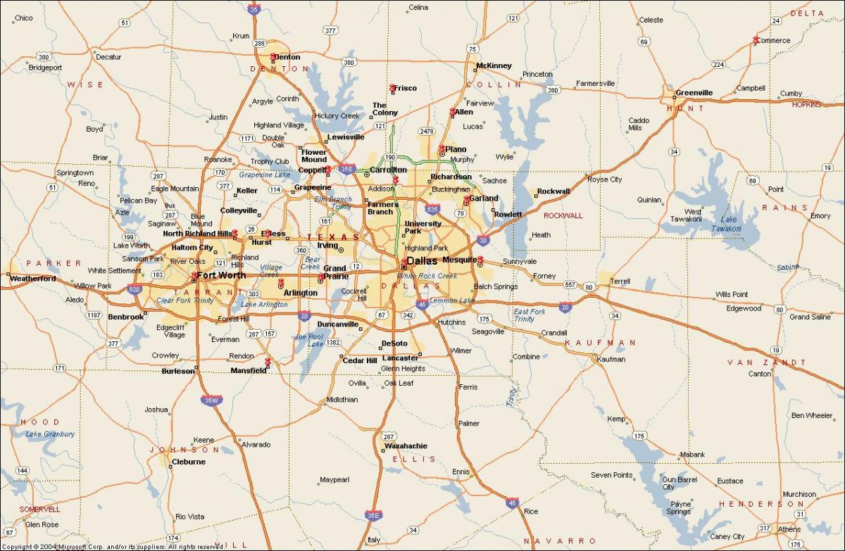 Dallas Fort Worth metroplex kat jeyografik