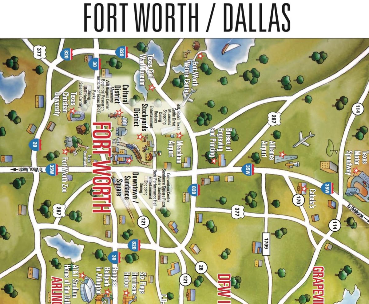 kat jeyografik nan Dallas Fort Worth zòn