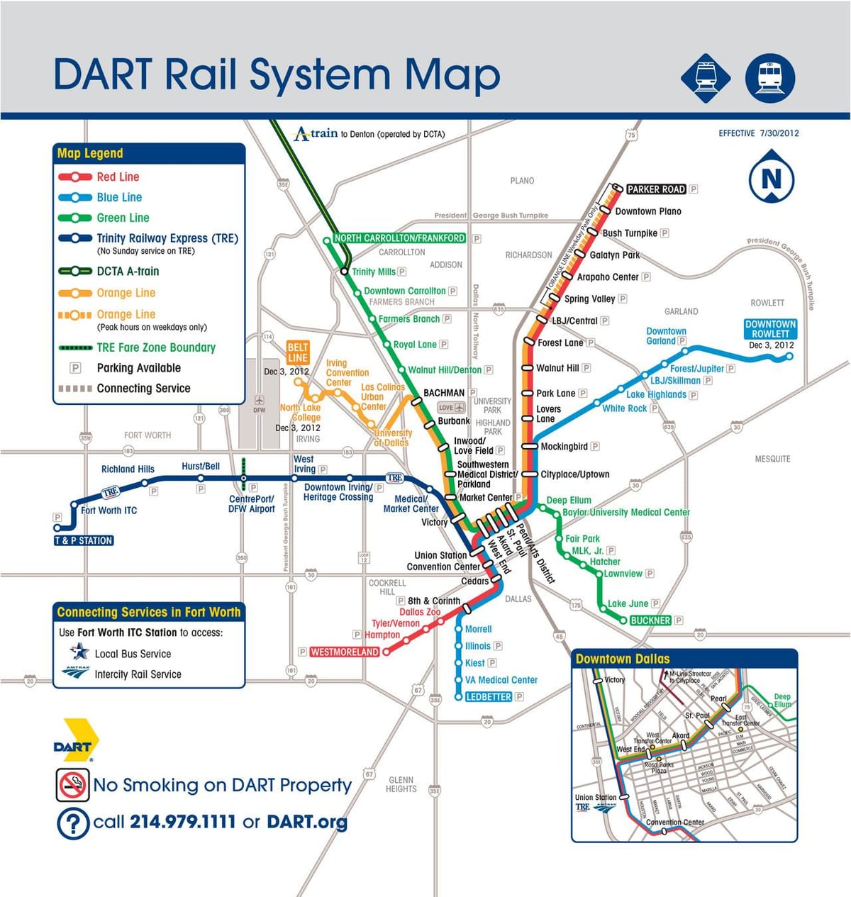 limyè tren Dallas kat jeyografik