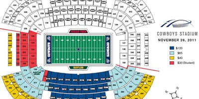 Dallas Cowboys estad chèz kat jeyografik