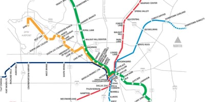 Dallas zòn transpò rapid kat jeyografik