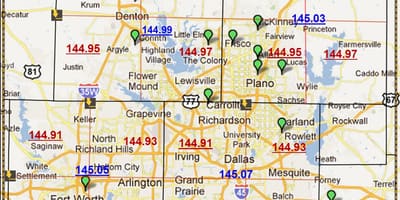 Dallas Texas kòd postal kat jeyografik